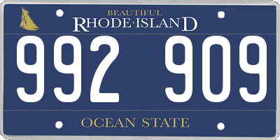 RI license plate 992909