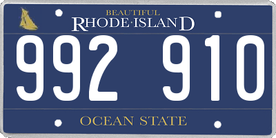 RI license plate 992910