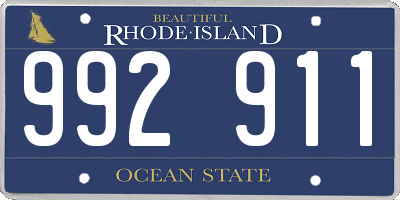 RI license plate 992911