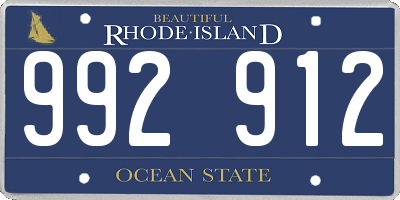 RI license plate 992912