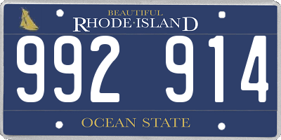 RI license plate 992914