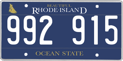 RI license plate 992915