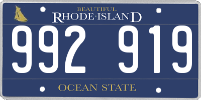 RI license plate 992919