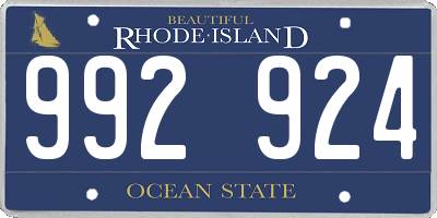 RI license plate 992924