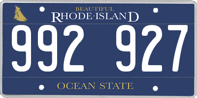 RI license plate 992927