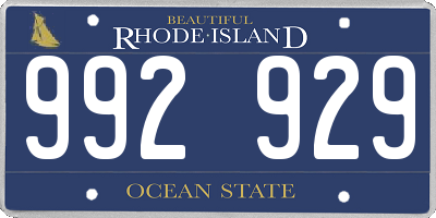 RI license plate 992929