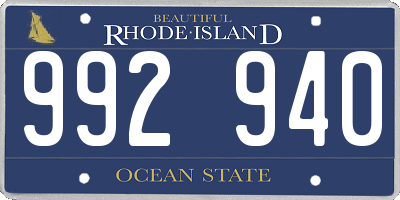 RI license plate 992940