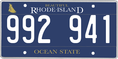 RI license plate 992941