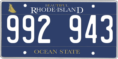 RI license plate 992943