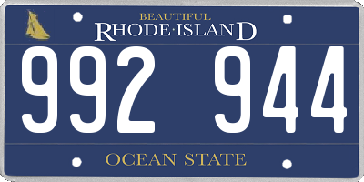 RI license plate 992944