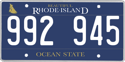 RI license plate 992945