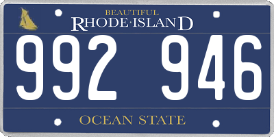 RI license plate 992946