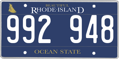 RI license plate 992948