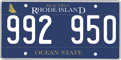 RI license plate 992950