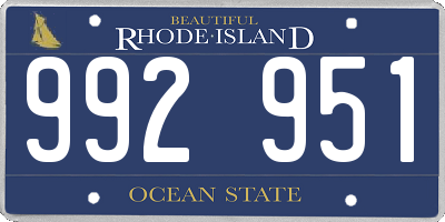 RI license plate 992951