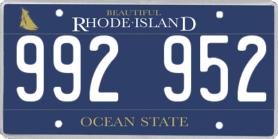 RI license plate 992952