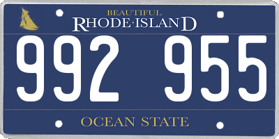 RI license plate 992955