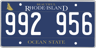 RI license plate 992956