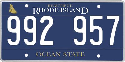 RI license plate 992957