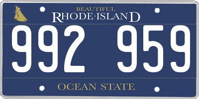 RI license plate 992959