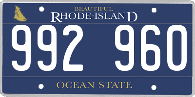 RI license plate 992960