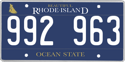 RI license plate 992963