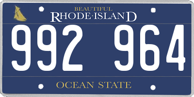 RI license plate 992964