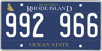 RI license plate 992966