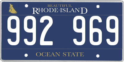 RI license plate 992969