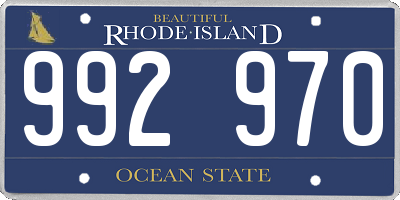 RI license plate 992970