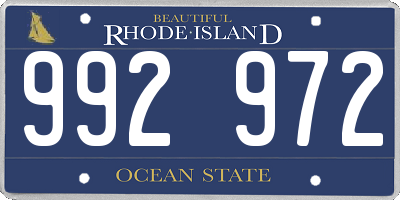 RI license plate 992972