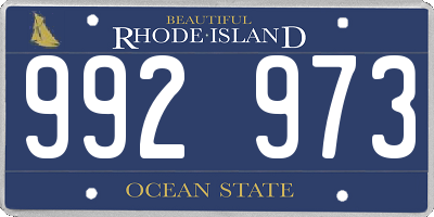 RI license plate 992973