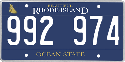 RI license plate 992974