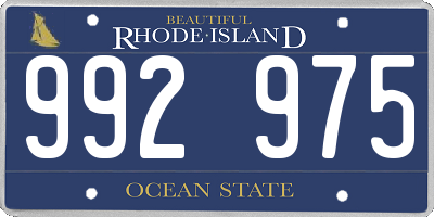 RI license plate 992975