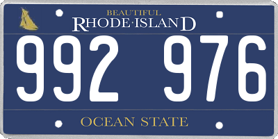 RI license plate 992976