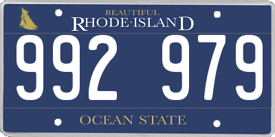 RI license plate 992979