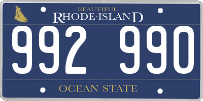 RI license plate 992990