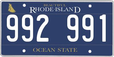 RI license plate 992991