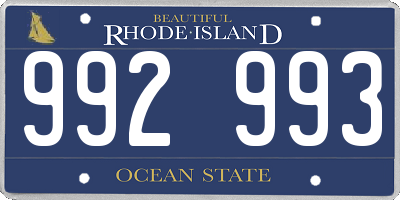 RI license plate 992993