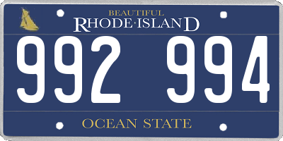 RI license plate 992994
