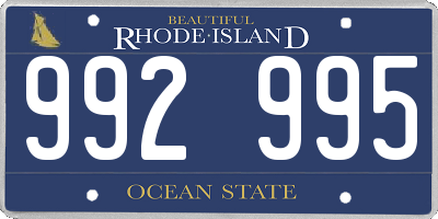 RI license plate 992995