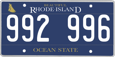 RI license plate 992996