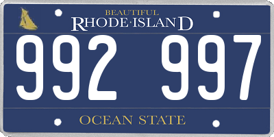 RI license plate 992997