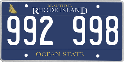 RI license plate 992998