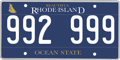 RI license plate 992999