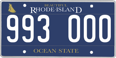 RI license plate 993000