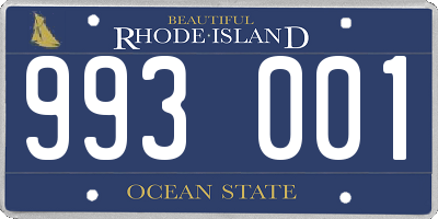 RI license plate 993001