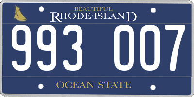 RI license plate 993007