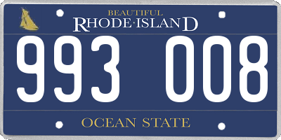 RI license plate 993008