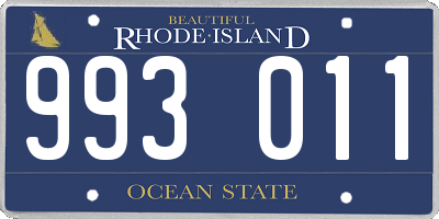 RI license plate 993011